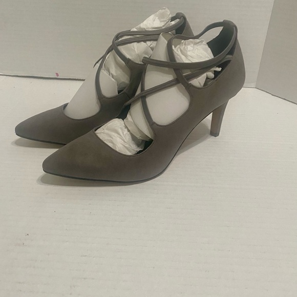 Kelly & Katie Shoes - Kelly and Katie grey pumps with crisscross feature 3” heel size 7.5